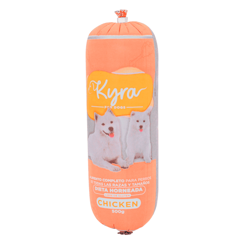 Paquete de Comida Barf marca Kyra for Dogs Horneados receta de pollo